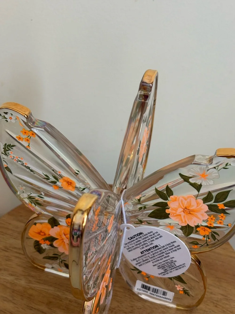 Bath & Body Works Glass Butterfly Pedestal 3-Wick Candle Holder
